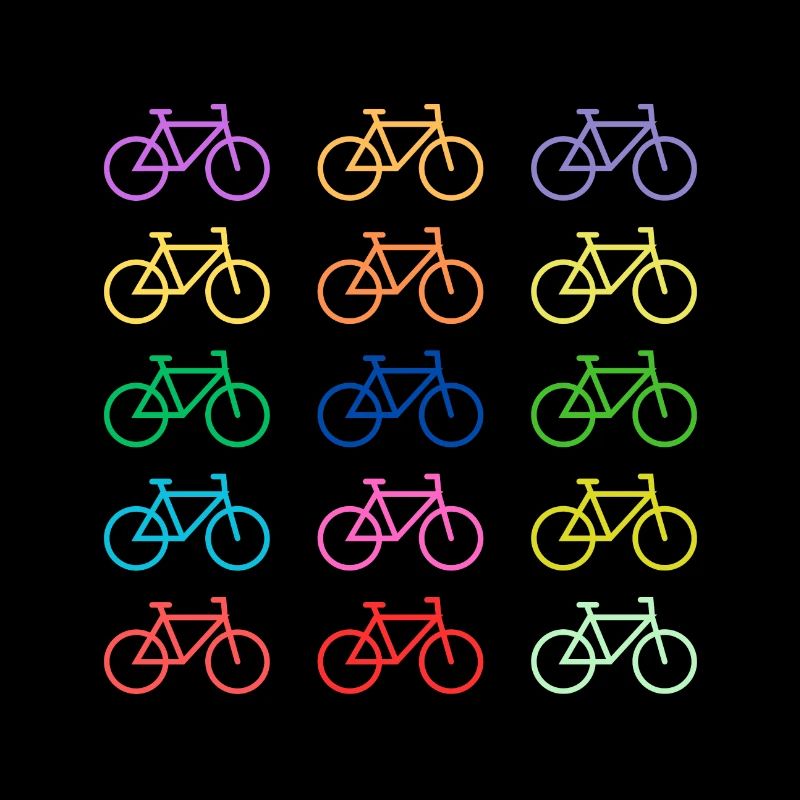 Bicycle Rainbow Colors - Retro - Cool