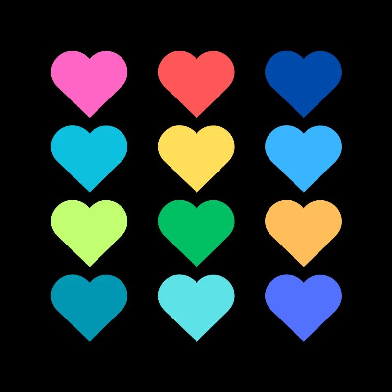 Herz Vintage Retro Regenbogen Farben - Bunt - Cool