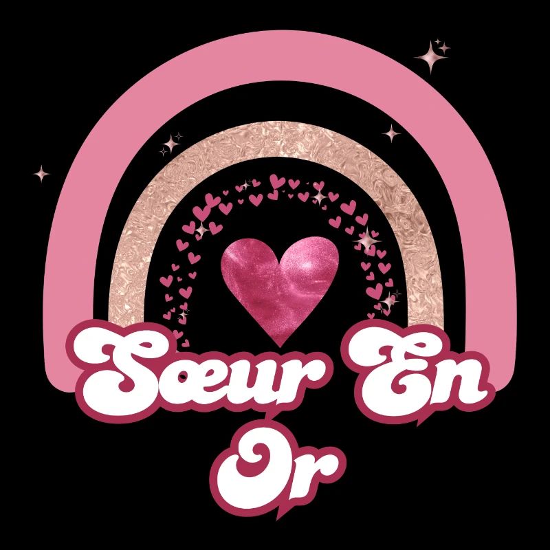 Schwester in Rose Regenbogen Gold - Schwester Geschenk