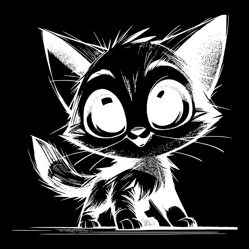 Chat mignon bébé dessin au crayon