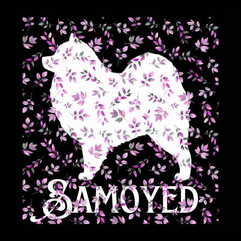 Samoyed with Flowers