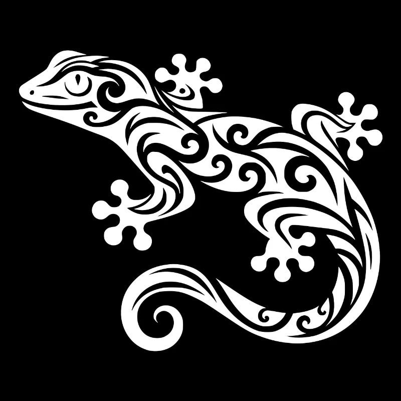Gecko dans le style tribal tattoo ink