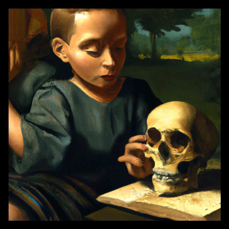 A Skull On The School Book