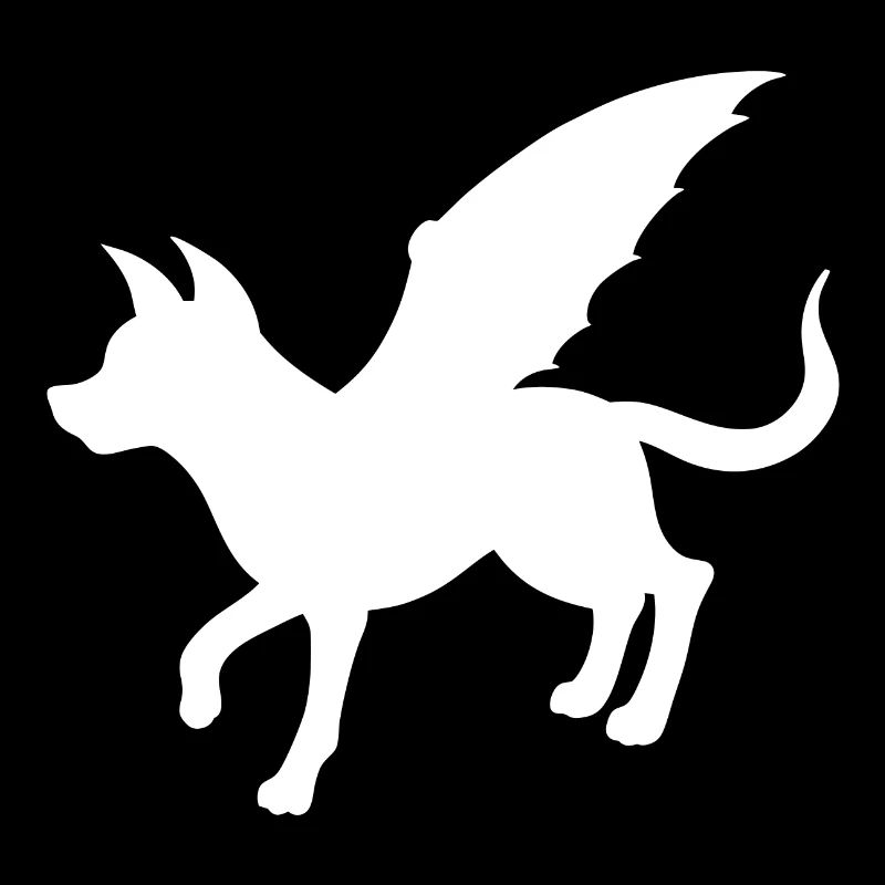 Höllenhund - Silhouette mit Dämonenflügeln