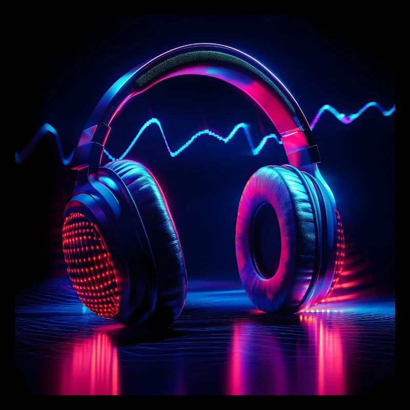 Casque 3D et ondes musicales Artwork