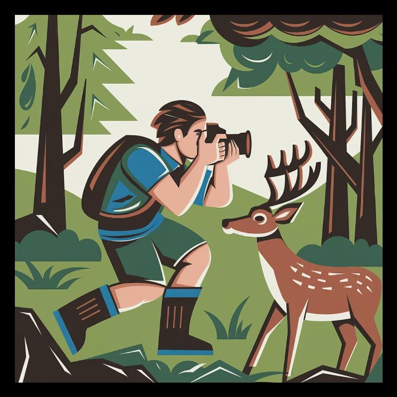 Naturfotograf, der Hirschillustration einfängt