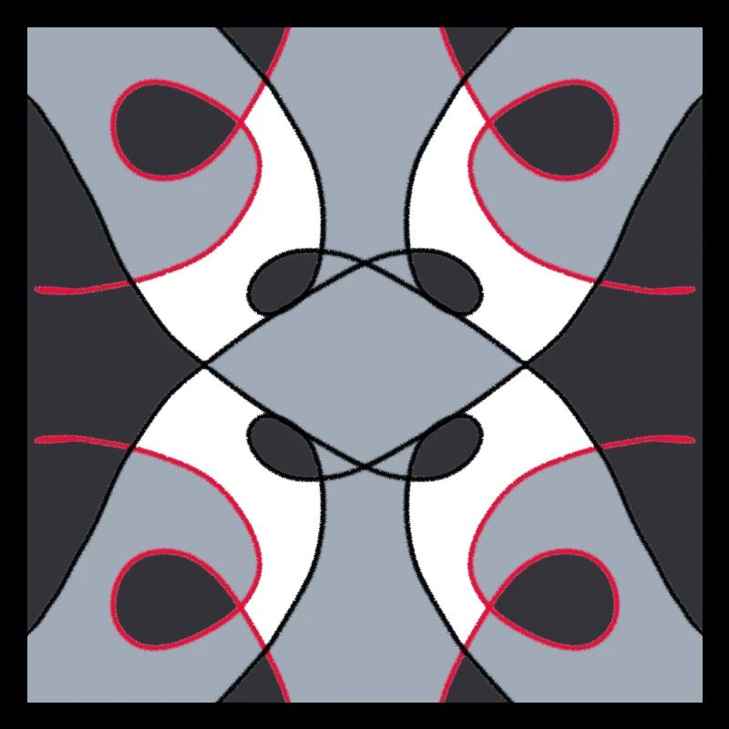 White, black, grey and red pattern