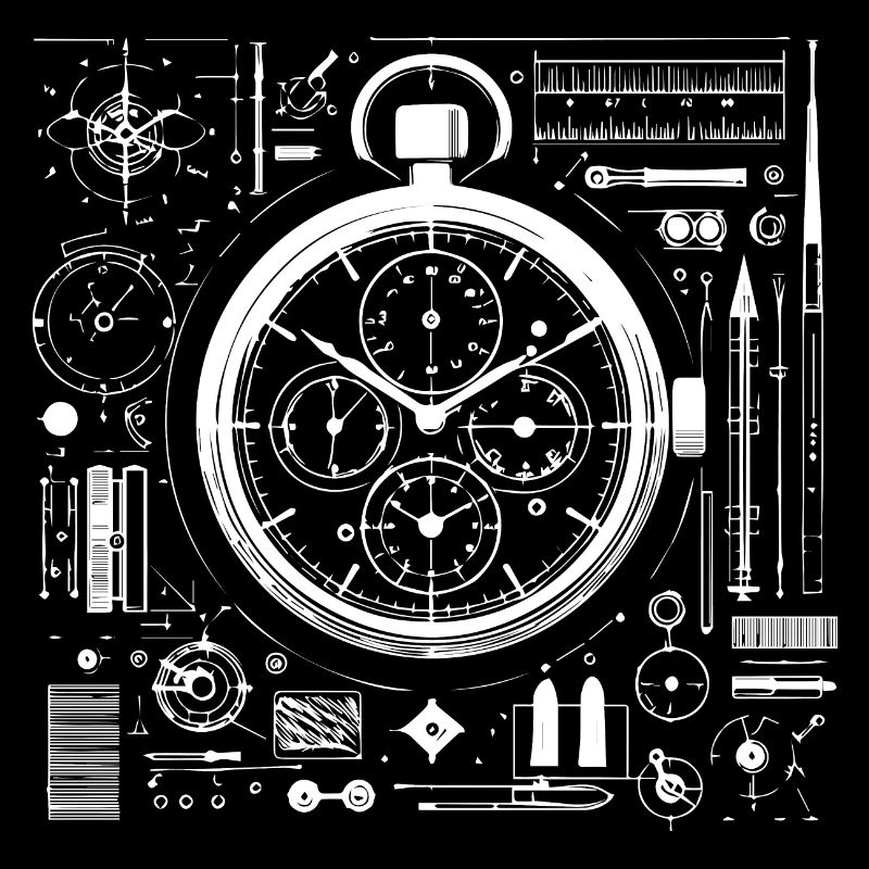 Vintage Wireframes Uhr Design