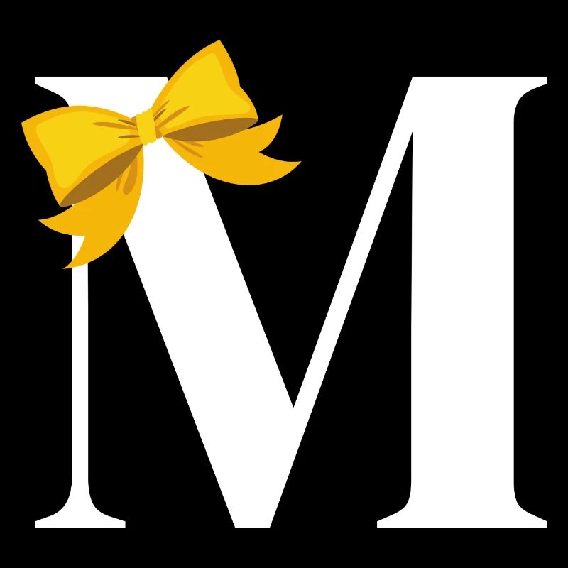 Letter m yellow bow