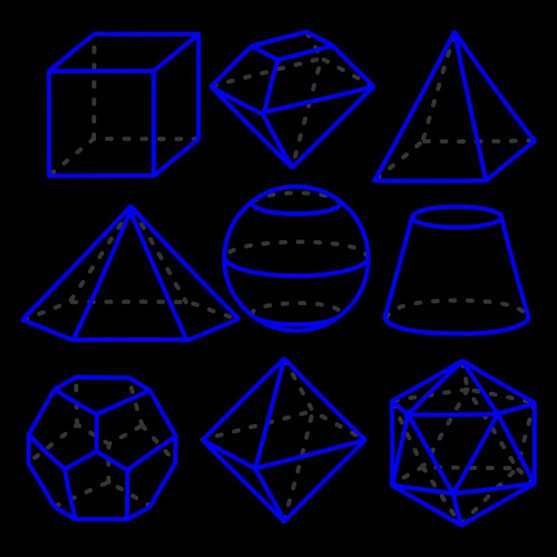 Math Figures Blue Pen