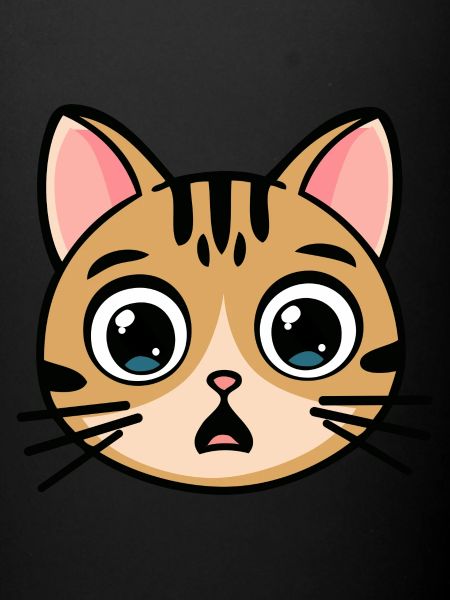 Chat effrayé kawaii