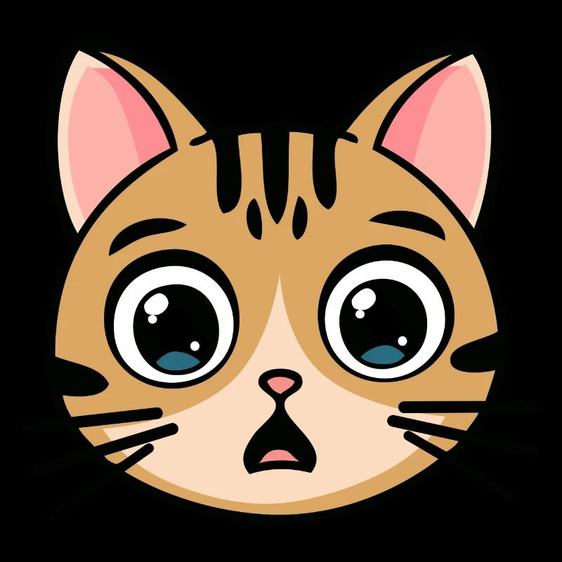 Chat effrayé kawaii