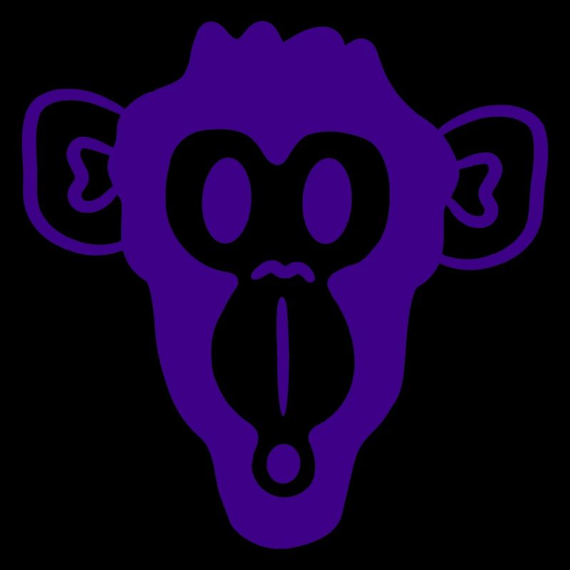 Wondered Curious Monkey Head Fright Face