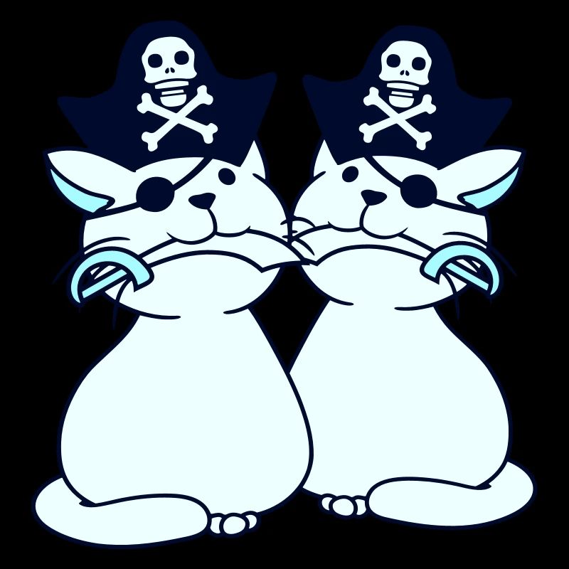 2 Pirate Cats Sabre Buccaneer Eye Patch Team