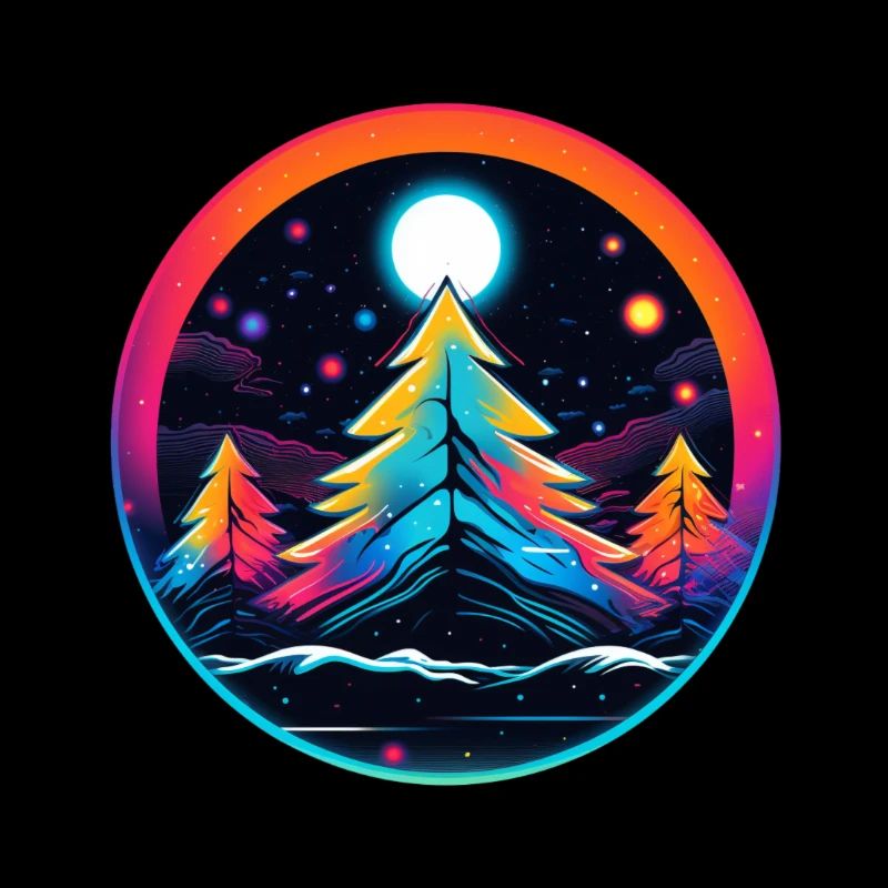 Winter forest in retro light