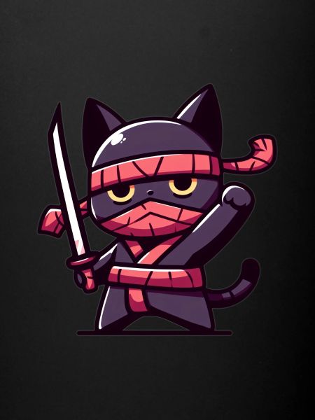 Puissant chat ninja