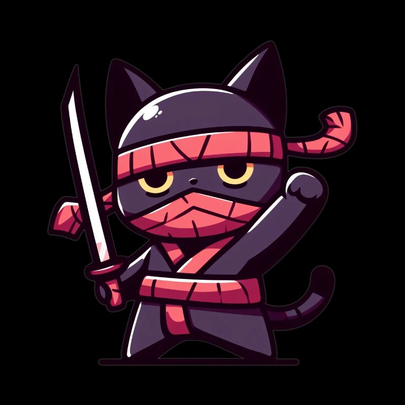 Puissant chat ninja