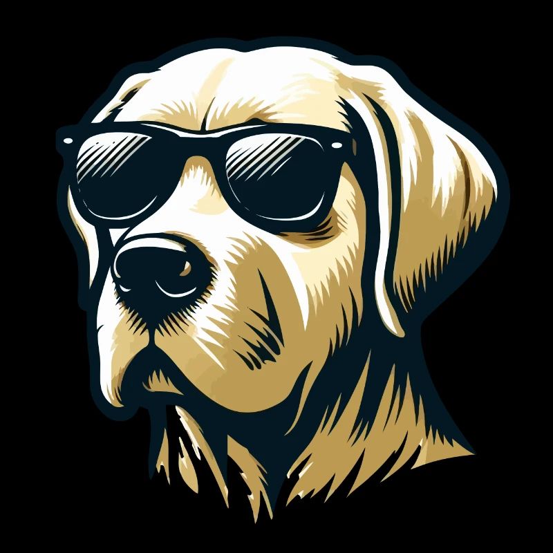 Labrador Head with Sunglasses
