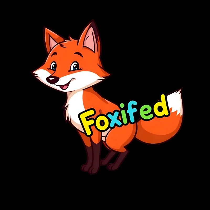 Aufrechter Rotfuchs im buschigen Wald, lächelnd