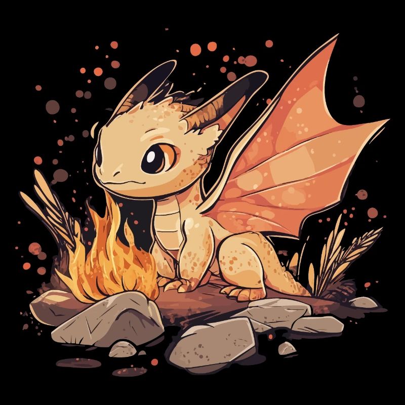 Bande dessinée Dragon avec le feu