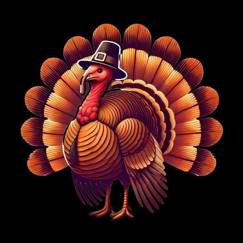 Dinde de Thanksgiving avec chapeau de pèlerinThanksgiving