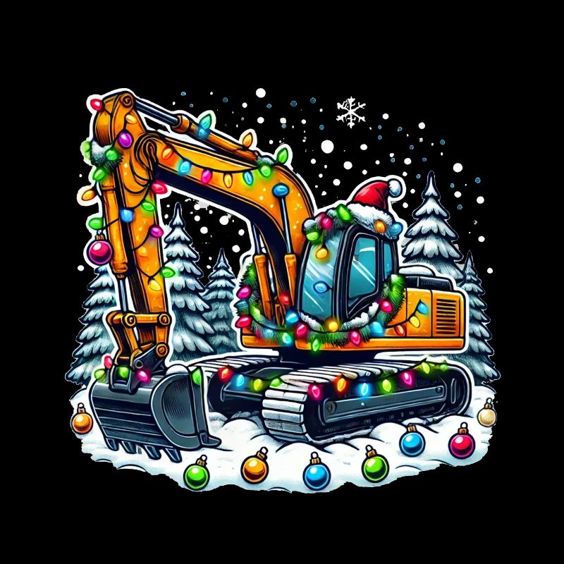 Baggerfahrer Bagger Baustelle Weihnachten