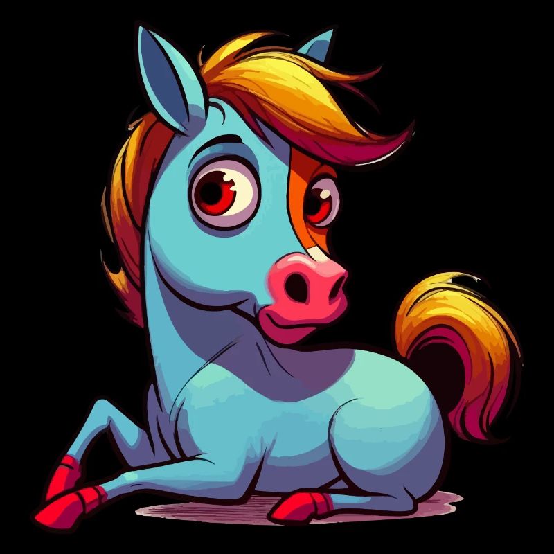 Cheval de dessin animé coloré