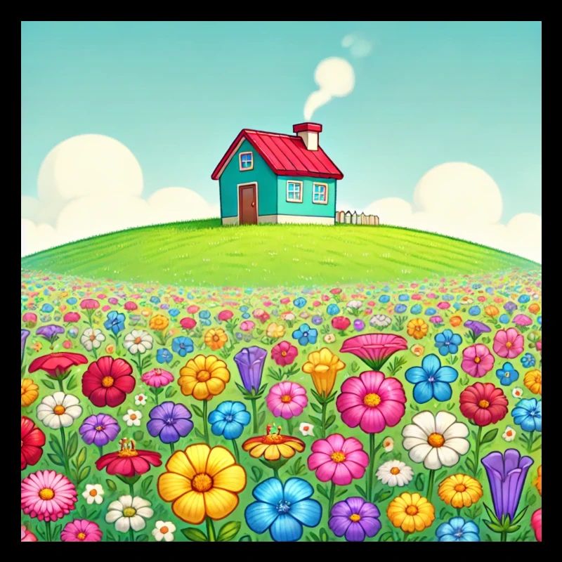 La petite maison sur la prairie fleurie