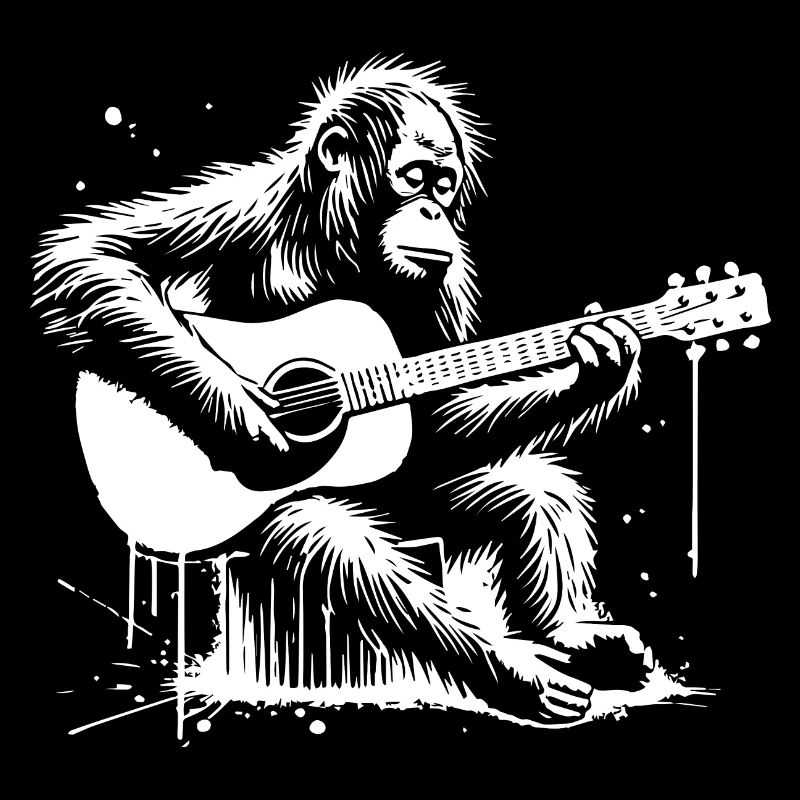 L’orang-outan joue de la guitare