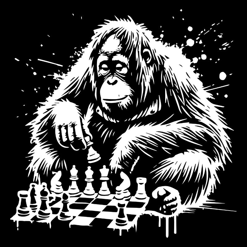 L’orang-outan joue aux échecs