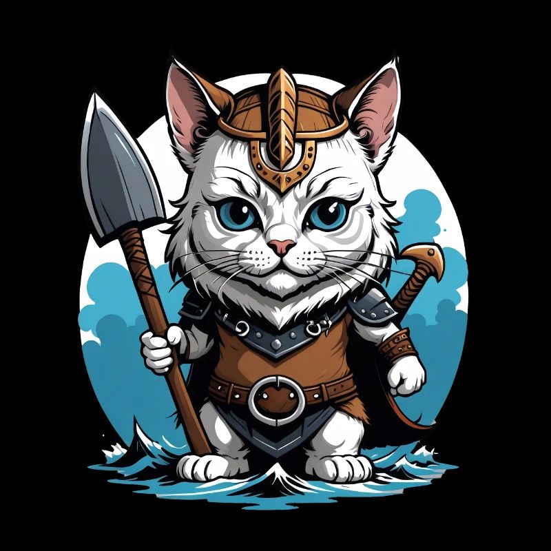 Cat Wikinger Viking Katze Geschenk Süß