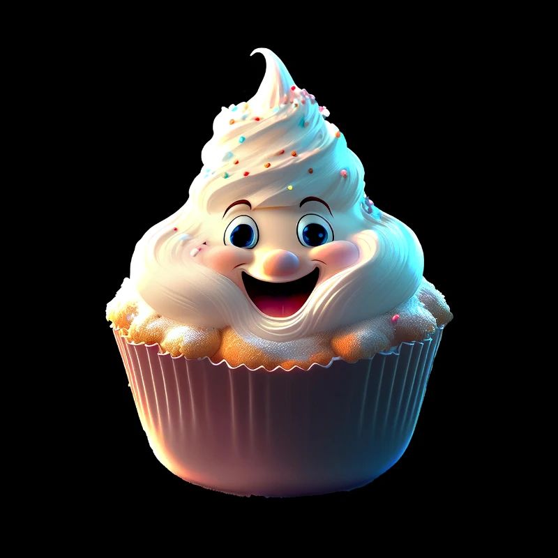 Whipped cream with face