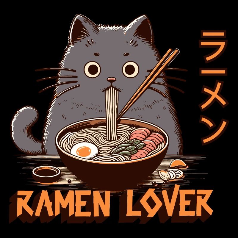 Cat Eats Noodle