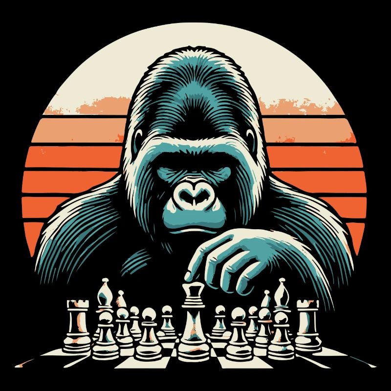 Le singe joue aux échecs