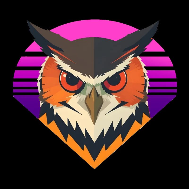80ger Jahre Eule im Retrostyle