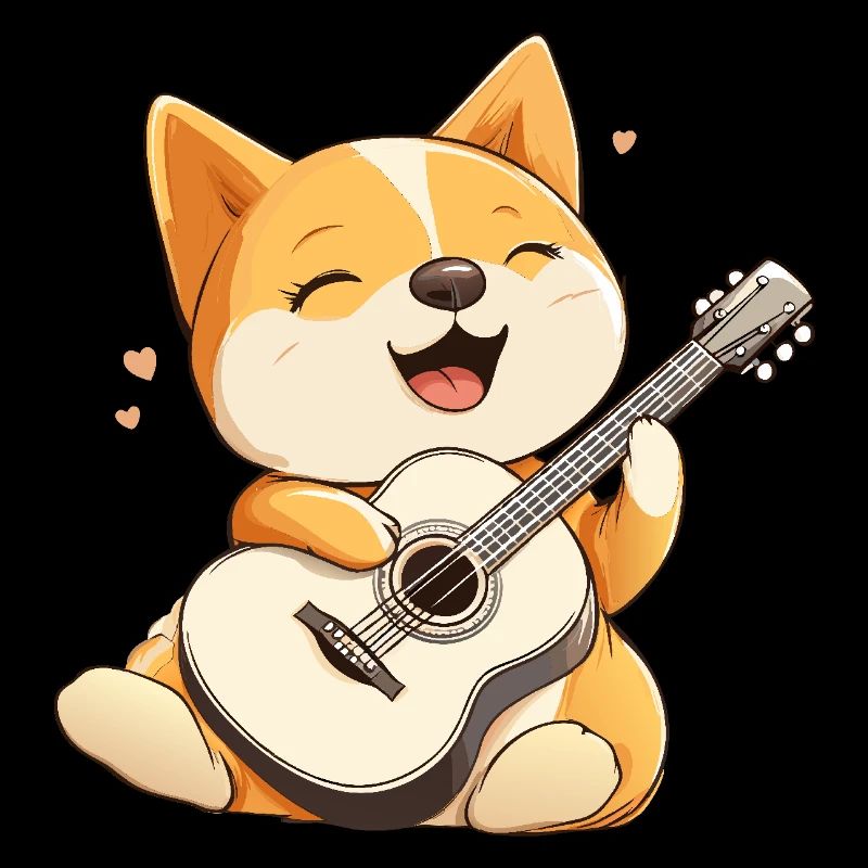 Chien Guitare Guitariste