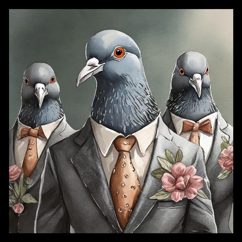 Doves in suits