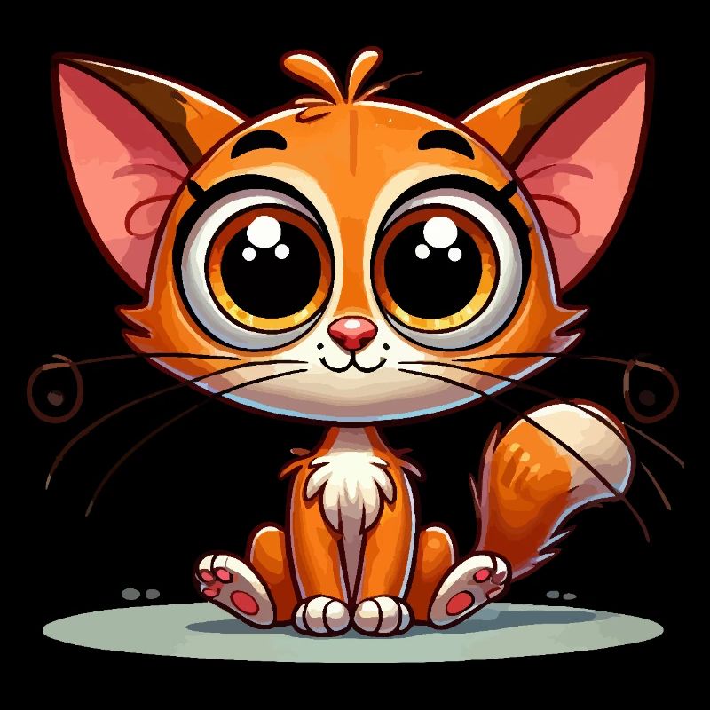 Cute cartoon kitten