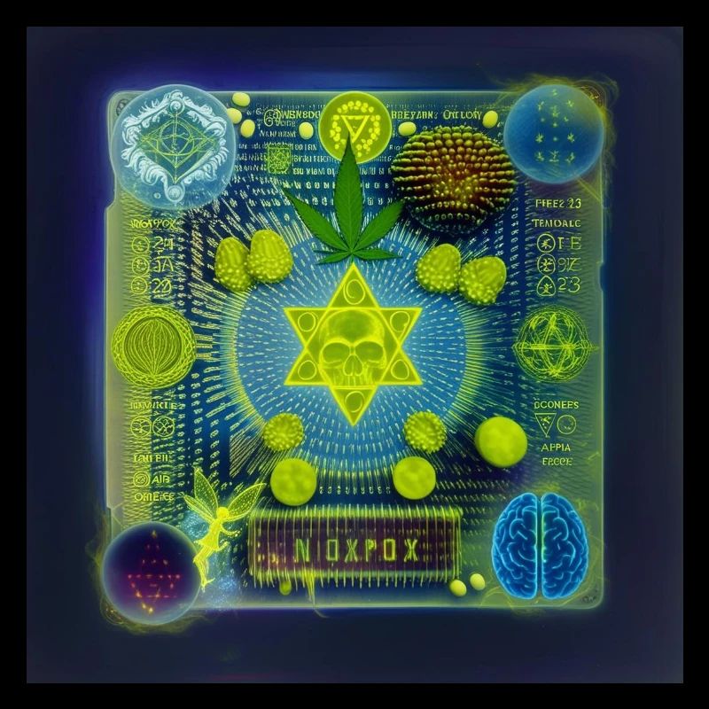 NOXPOX logo crâne chanvre champignon pilule 23 magick
