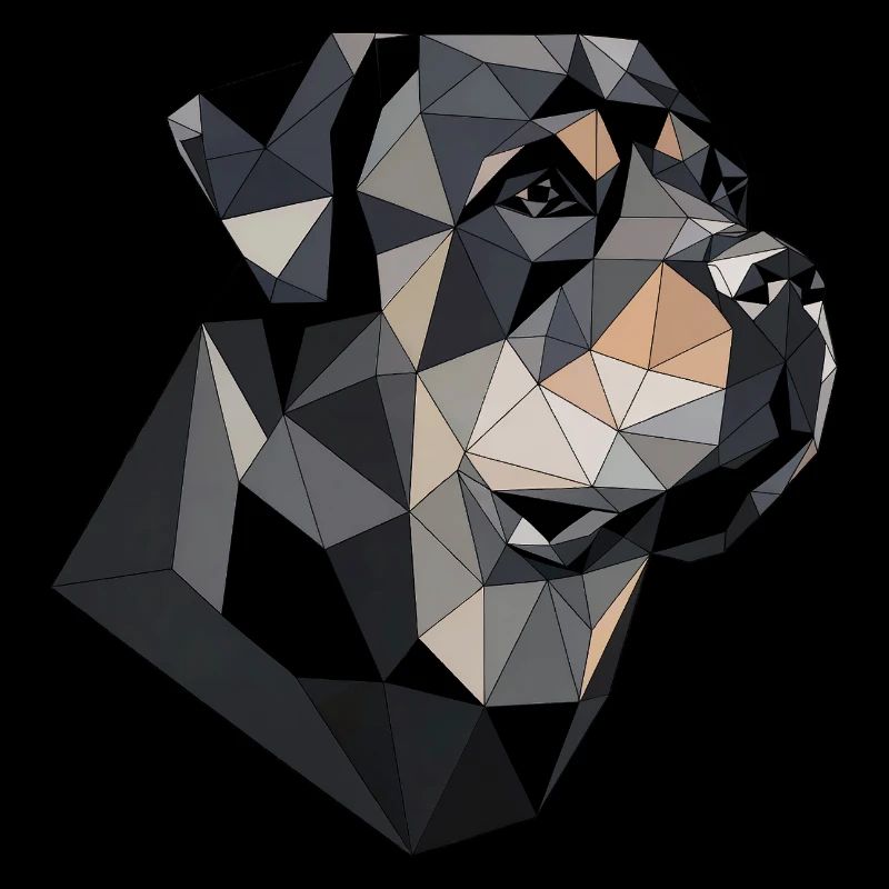 Conception géométrique d’un Rottweiler.