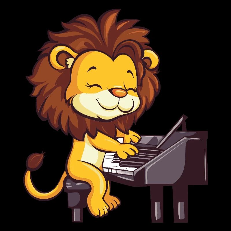 Pianist Löwe mit Mähne