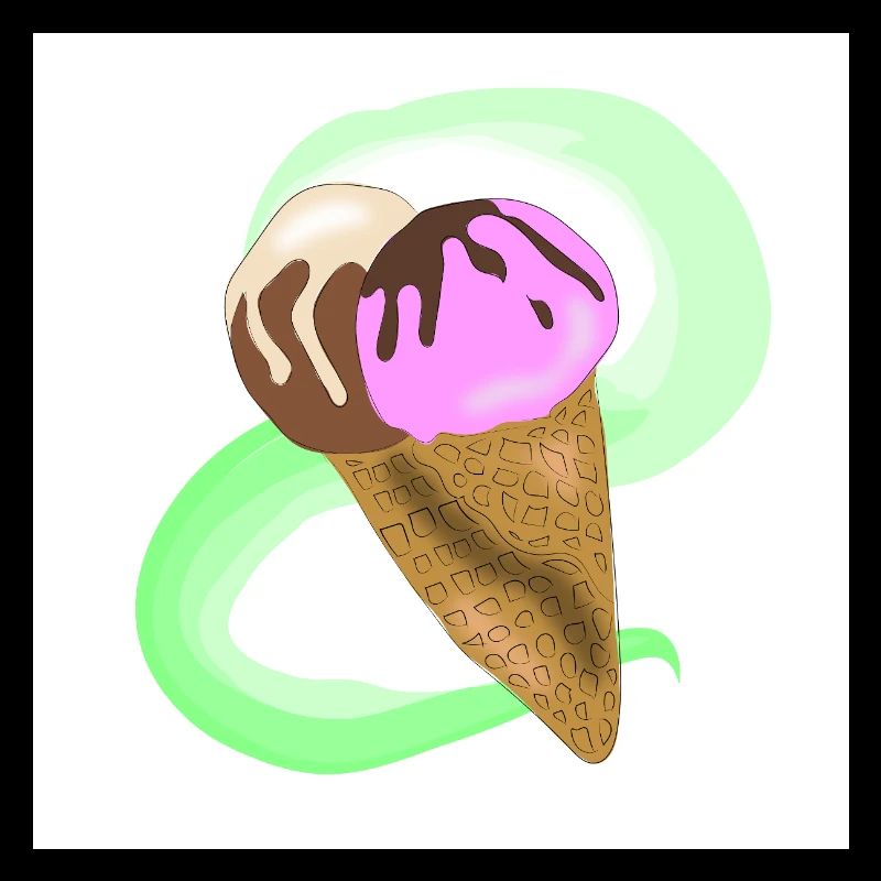 Chocolate and strawberry cone cream