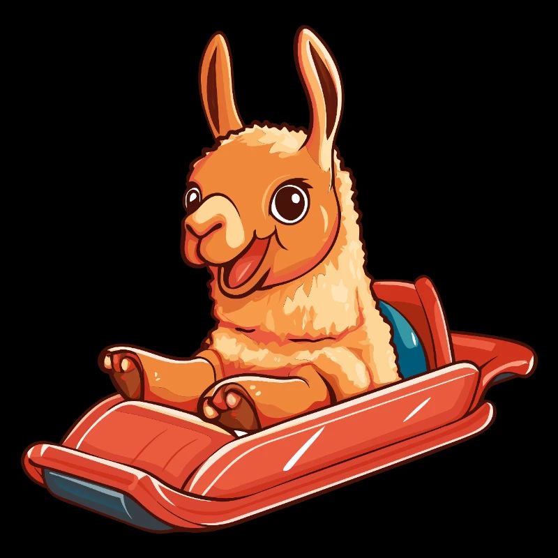 Llama Sleigh Winter