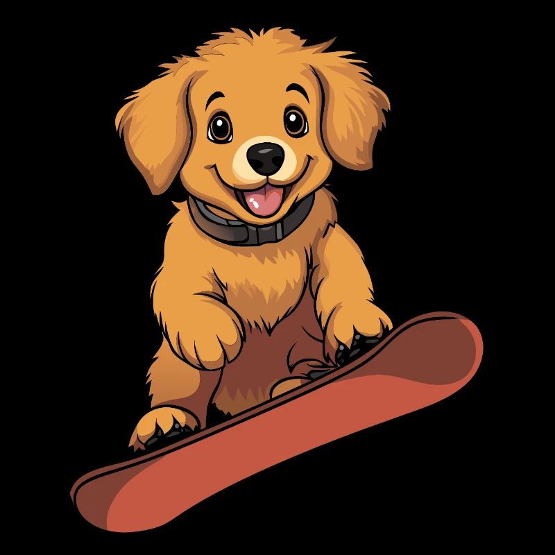 Hündchen Hundehalter Snowboard