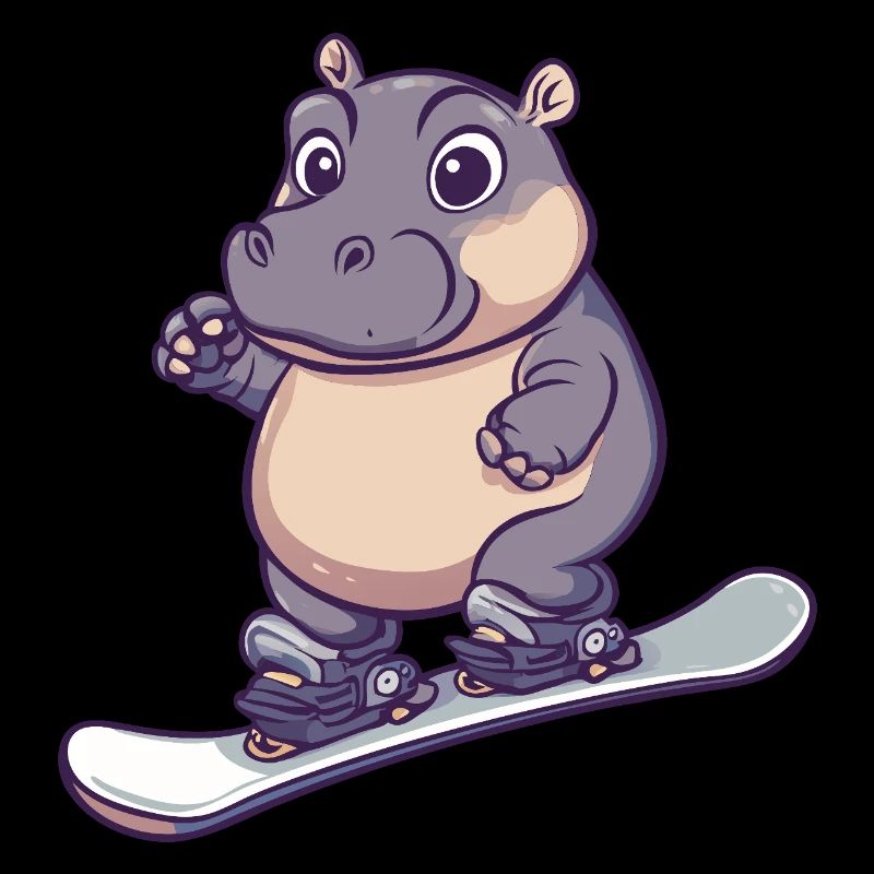 Nilpferde Nilfperd Snowboard Winter