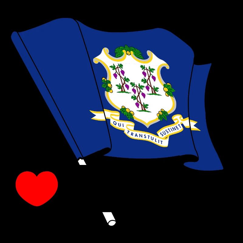 Drapeau Connecticut coeur CONNECTICUT