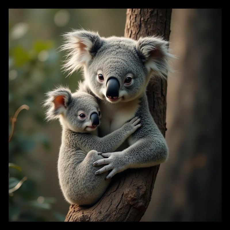 Le câlin de Koala à l’arbre