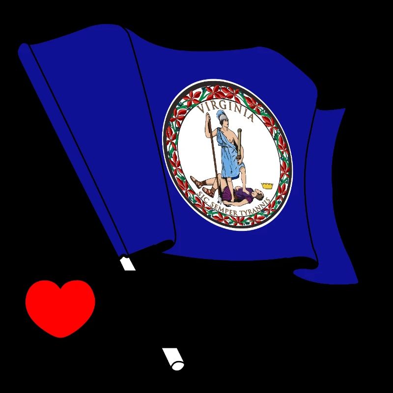 Flag Virginia heart VIRGINIA