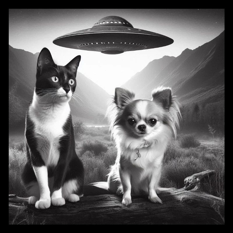 Katze und Chihuahua UFO