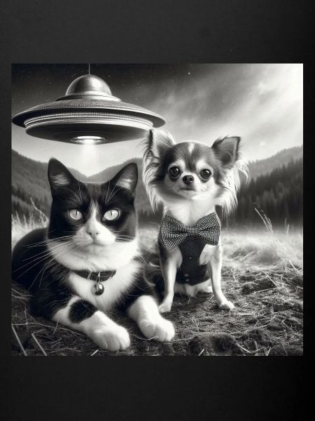 chat et chihuahua ovni